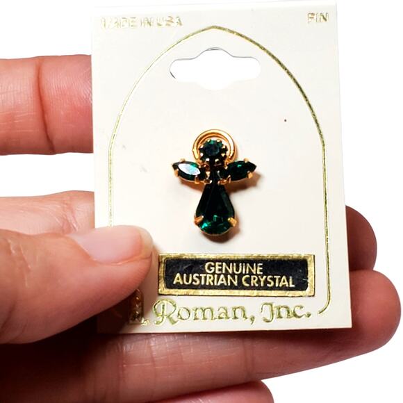 Irish Angel Pin Genuine Austrian Crystal - Picture 1 of 5